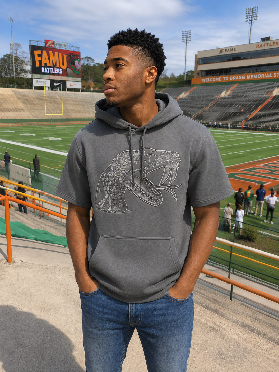 FAMU dry-weave hooded T